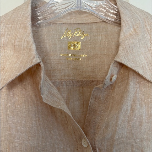 Lilly Pulitzer Sea View Linen Button Down Top SZ XS - Picture 5 of 6